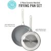 Martha Stewart Delaroux Stainless Steel 9.5″ & 12″ PFAs Free Premium Ceramic Nonstick Fry Pan Set