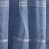Martha Stewart Delicate Stripe Sheer Rod Pocket Window Curtain Panel Pair for Living Room, 84″, White(Indigo)