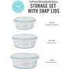Martha Stewart Denslow 6 Piece 126 oz, 33.3 oz, 16.7 oz Square and Rectangular Food Container Set w/Martha Blue Lid(Round (44oz  32oz  22oz))