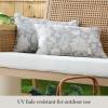 Martha Stewart Distressed Jacobean Indoor Outdoor Decorative Lumbar Pillow 2-Pack Set, UV Fade Resistant, Water Repellent, Printed Floral Design, Grey, 11″x18″(Grey)