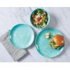 Martha Stewart Dragonfly 12 Piece Decorated Melamine Dinnerware Set – White(Teal)