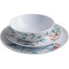 Martha Stewart Dragonfly 12 Piece Decorated Melamine Dinnerware Set – White(White)