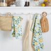 Martha Stewart Dual Purpose Kitchen Towel 2-Pack Set, Floral Vine, 16″x28″(Lemon Whimsy)