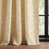 Martha Stewart Elegant Curtains Light Filtering Vineyard Leaf Print Rod Pocket/Back Tab Window Curtain Panel Pair, 95″, Gold(Gold)