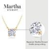 Martha Stewart Emerald Cut Lab Grown Diamond Solitaire Necklace in 14 Karat Gold, Lab Grown Diamond Necklace(white-gold)