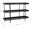 Martha Stewart Emmett 3 Shelf Bookcase with Vertical Metal Frame, Home Office Storage Display Unit, 35″ H, Walnut Wood Grain/Polished Brass(Black Wood Grain/Oil Rubbed Bronze Frame)