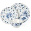 Martha Stewart Empress Bouquet 12-Piece Decorated Porcelain Chip and Scratch Resistant Dinnerware Plates and Bowls Set – Blue Floral(Blue Floral)