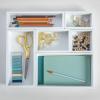 Martha Stewart Enzo Wooden Desk Drawer Organizer Set, Engineered Wood Organizers in Various Sizes, 6 Piece, White(White)