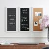 Martha Stewart Everette Cork Board, Chalk Board, Letter Board Set with Included Push Pins, Magnets, Liquid Chalk, Letters, 18″ x 24″, Black Woodgrain Frame(White Woodgrain)