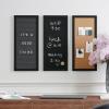 Martha Stewart Everette Cork Board, Chalk Board, Letter Board Set with Included Push Pins, Magnets, Liquid Chalk, Letters, 18″ x 24″, Black Woodgrain Frame(Light Natural Woodgrain)