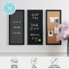 Martha Stewart Everette Cork Board, Chalk Board, Letter Board Set with Included Push Pins, Magnets, Liquid Chalk, Letters, 18″ x 24″, Black Woodgrain Frame(Black Woodgrain)
