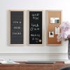 Martha Stewart Everette Cork Board, Chalk Board, Letter Board Set with Included Push Pins, Magnets, Liquid Chalk, Letters, 18″ x 24″, Black Woodgrain Frame(White Woodgrain)