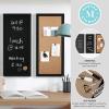 Martha Stewart Everette Cork Board, Chalk Board, Letter Board Set with Included Push Pins, Magnets, Liquid Chalk, Letters, 18″ x 24″, Black Woodgrain Frame(Black Woodgrain)