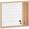 Martha Stewart Everette Magnetic Dry Erase Monthly Calendar and Cork Board Combo with Included Marker, Magnets, Push Pins, 24″x18″, Light Natural Woodgrain Frame(Light Natural Woodgrain)