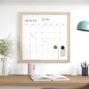 Martha Stewart Everette Magnetic Monthly Calendar Dry Erase Board with Included Dry Erase Marker and 2 Magnets, 18″ x 18″, Light Natural Woodgrain Frame(Black Woodgrain)