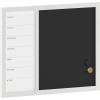 Martha Stewart Everette Magnetic Weekly Calendar Dry Erase Board and Chalk Board with Liquid Chalk Marker and Magnets, 24″x18″, Black Woodgrain Frame(White Woodgrain)