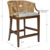 Martha Stewart Farmhouse Counter Height Bar Stools, Handcrafted Rattan Counter Height Stools, Kickplate Footrest for Kitchen Island, Upholstered, Dining Room Chairs Furniture, Home Bar – Natural Playa(Natural)