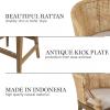 Martha Stewart Farmhouse Counter Height Bar Stools, Handcrafted Rattan Counter Height Stools, Kickplate Footrest for Kitchen Island, Upholstered, Dining Room Chairs Furniture, Home Bar – Natural Playa(Natural)