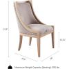 Martha Stewart Farmhouse Dining Room Chair, Recessed Arm Chair for Bedrooms, Nailhead Trim, Solid Wood Legs, Upholstered Reading Accent Chairs for Living Room, Kitchen Décor, Elmherst – Linen Color(Linen Color)