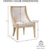 Martha Stewart Farmhouse Dining Room Chair, Recessed Arm Chair for Bedrooms, Nailhead Trim, Solid Wood Legs, Upholstered Reading Accent Chairs for Living Room, Kitchen Décor, Elmherst – Linen Color(Beige Stripe)