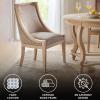 Martha Stewart Farmhouse Dining Room Chair, Recessed Arm Chair for Bedrooms, Nailhead Trim, Solid Wood Legs, Upholstered Reading Accent Chairs for Living Room, Kitchen Décor, Elmherst – Linen Color(Linen Color)