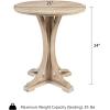Martha Stewart Fatima Accent Tables Modern Mid-Century Rustic Pedestal Design, Round Tabletop Living Room Furniture Occasional Piece, Dia. 21″ X 24″, Wheat