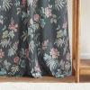 Martha Stewart Floral Curtains Room Darkening Botanical Flower Grey Back Tab Window Curtain Panel Pair, Norah, 84″, Charcoal(Charcoal)