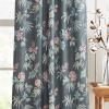 Martha Stewart Floral Curtains Room Darkening Botanical Flower Grey Back Tab Window Curtain Panel Pair, Norah, 84″, Charcoal(Charcoal)