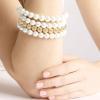 Martha Stewart Four Strand Pearl and Gold Ball Bracelet, 7 Inches For Women