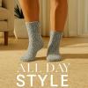 Martha Stewart Fuzzy Socks For Women – 2 Pairs – Warm And Cozy For Winter, Stocking Stuffer(Black/Silver Grey)