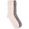 Martha Stewart Fuzzy Socks For Women – 2 Pairs – Warm And Cozy For Winter, Stocking Stuffer(Black/Silver Grey)