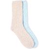 Martha Stewart Fuzzy Socks For Women – 2 Pairs – Warm And Cozy For Winter, Stocking Stuffer(Blue/Silver)