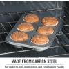 Martha Stewart Gallen 12-Cup Nonstick Carbon Steel Muffin and Cupcake Pan – Cool Grey, Durable Bakeware for Even Baking and Easy Release(Silver)