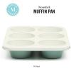 Martha Stewart Gallen 12-Cup Nonstick Carbon Steel Muffin and Cupcake Pan – Cool Grey, Durable Bakeware for Even Baking and Easy Release(Teal)
