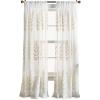 Martha Stewart Georgia Embroidery Sheer Rod Pocket Window Curtain Panel Pair, 84, Ivory(Ivory)
