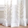 Martha Stewart Georgia Embroidery Sheer Rod Pocket Window Curtain Panel Pair, 84, Ivory(Ivory)