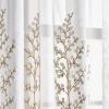 Martha Stewart Georgia Embroidery Sheer Rod Pocket Window Curtain Panel Pair, 84, Ivory(Ivory)