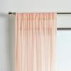 Martha Stewart Glacier Sheer Rod Pocket Window Curtain Panel Pair, 95″, White(Blush)