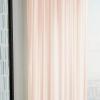 Martha Stewart Glacier Sheer Rod Pocket Window Curtain Panel Pair, 95″, White(Blush)