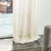 Martha Stewart Glacier Sheer Rod Pocket Window Curtain Panel Pair, 95″, White(Ivory)