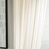 Martha Stewart Glacier Sheer Rod Pocket Window Curtain Panel Pair, 95″, White(Ivory)