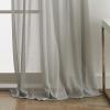 Martha Stewart Glacier Sheer Rod Pocket Window Curtain Panel Pair, 95″, White(Silver)