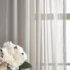 Martha Stewart Glacier Sheer Rod Pocket Window Curtain Panel Pair, 95″, White(Silver)