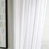 Martha Stewart Glacier Sheer Rod Pocket Window Curtain Panel Pair, 95″, White(White)