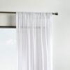 Martha Stewart Glacier Sheer Rod Pocket Window Curtain Panel Pair, 95″, White(White)