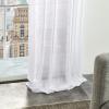 Martha Stewart Glacier Sheer Rod Pocket Window Curtain Panel Pair, 95″, White(White)