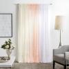 Martha Stewart Glacier Sheer Rod Pocket Window Curtain Panel Pair, 95″, White(White)