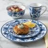 Martha Stewart Goodale 16-Piece Vintage Blue Stoneware Dinnerware Set – Durable Chip-Resistant Plates and Bowls, Elegant Rustic Kitchen Tableware for 4