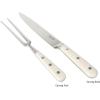 Martha Stewart Goswell 3pc Set w/ 8″ Triple Riveted Stainless Steel Carving Knife, 6″ Triple Riveted Stainless Steel Carving Fork w/Beech Wood Cutting and Serving Board(Linen)