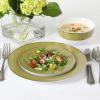 Martha Stewart Gracie Lane 12-Piece Porcelain Decorated Chip and Scratch Resistant Dinnerware Set – Martha Blue w/Gold Rim(Olive Green w/ Gold Rim)
